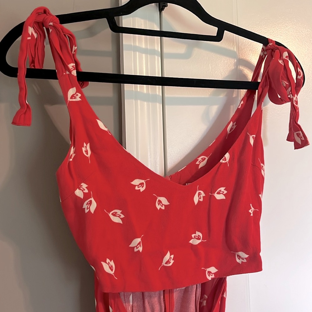 Reformation Red Belinda Floral Jeanne Sheath Cocktail Dress - Size 0 - Picture 6 of 9